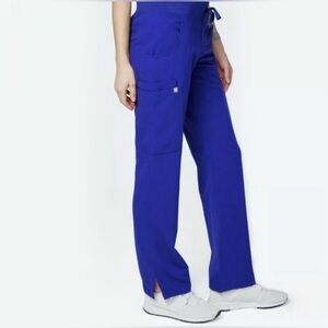 FIGS Men's Royal Blue Scrub Pants Cargo Side Pocket Doctor Traveling Nurse Large